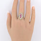 18K White Gold Ruby & Sapphire Ring Art Deco Period IGI Certified Ring Size 9.25