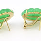 14K Yellow Gold Natural Jade Jadeite Earrings 6.4 DWT IGI Certified