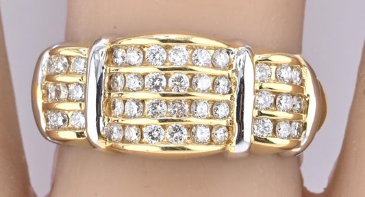 14K Yellow Gold Diamond Ring 0.63 Carats Natural Diamonds IGI Certified Size 9