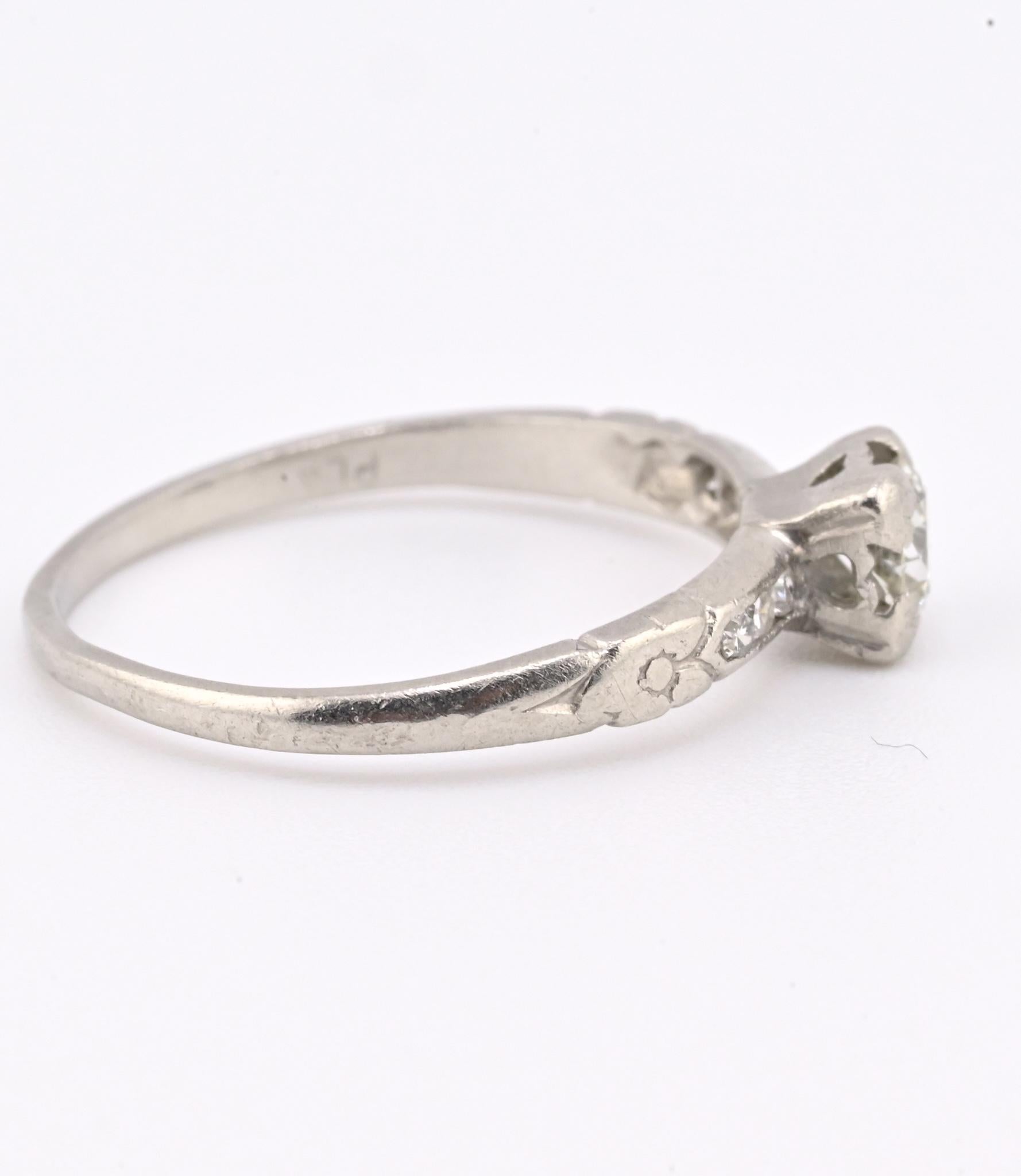 Platinum Diamond Ring With IGI Certificate Natural Diamonds Size 5