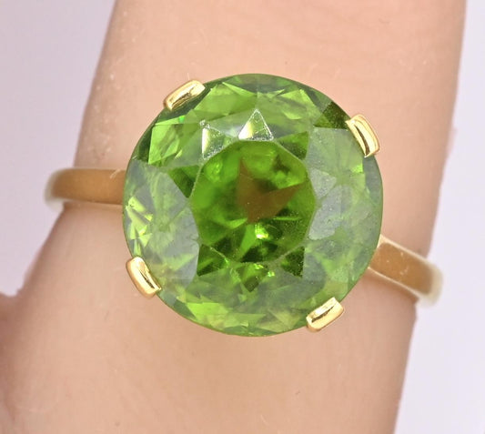 Rare Tiffany & Co 18K Peridot Ring Size 5 IGI Certified