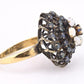 Antique 10K Yellow Gold Ring 1.91ct Natural Sapphires & 0.60ct Opals Size 6.25