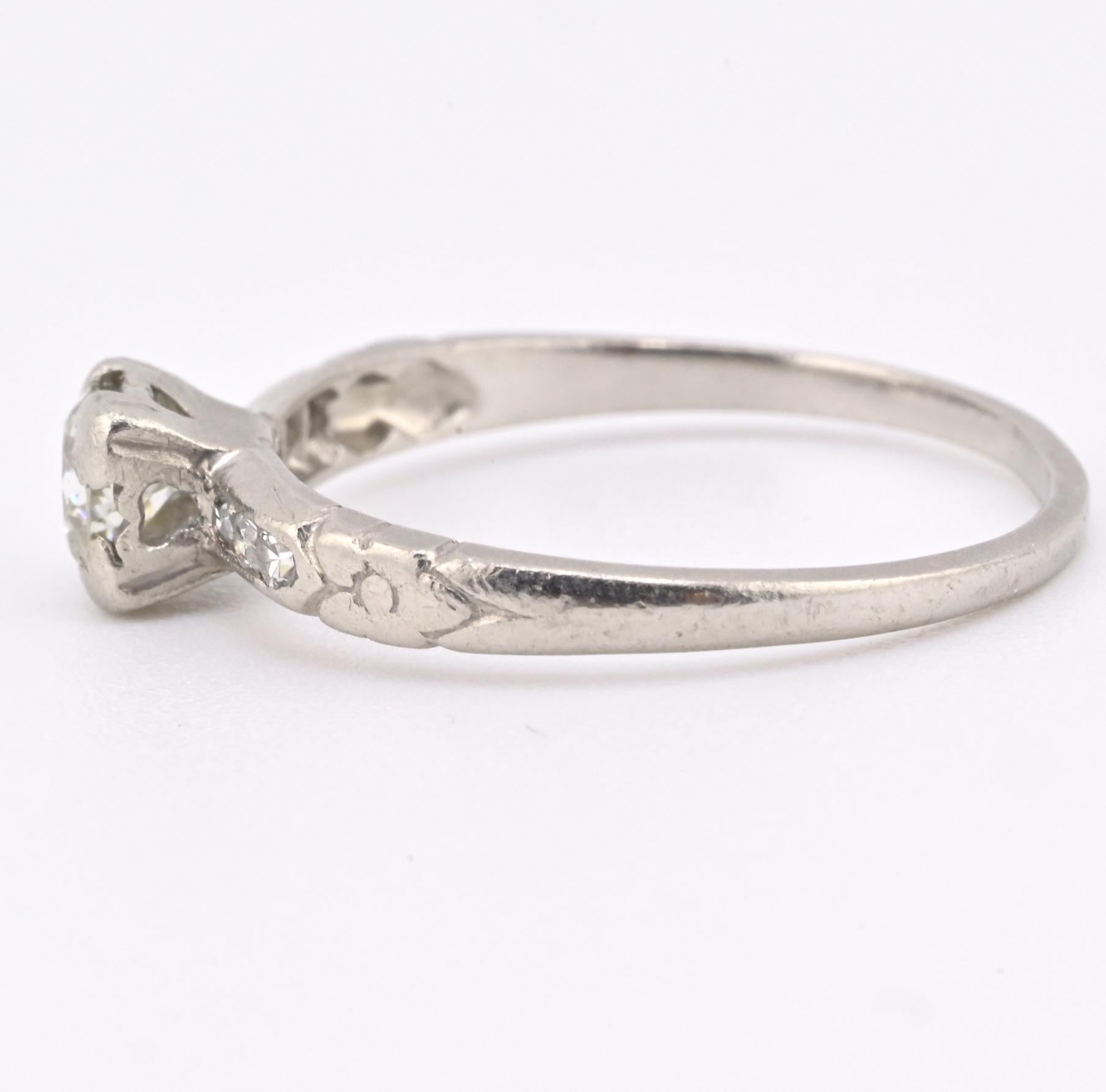 Platinum Diamond Ring With IGI Certificate Natural Diamonds Size 5