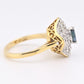 14K Yellow & White Gold Ring With Natural Sapphires, Diamonds Ring Size 6.25