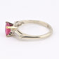 Natural Ruby & Diamond Ring 14K White Gold  IGI Cert Ring Size 6