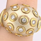 IGI Certified Diana Vincent 18K Gold Dome Diamond Ring Size 4