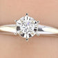 IGI Certified 14K White Gold Solitaire Diamond Ring Round Brillant Diamond