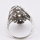 IGI Certified 18K White Gold Art Deco Diamond & Sapphire Ring Size 5.5
