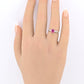 Natural Ruby & Diamond Ring 14K White Gold  IGI Cert Ring Size 6