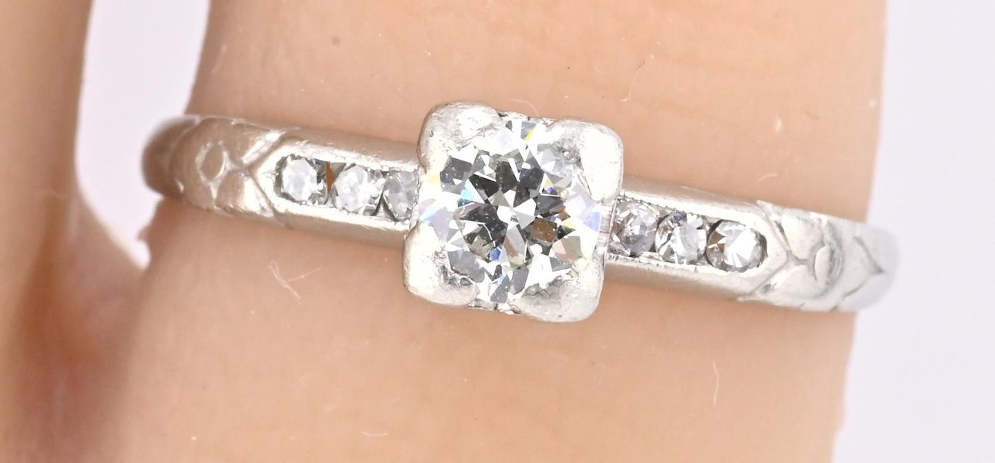 Platinum Diamond Ring With IGI Certificate Natural Diamonds Size 5
