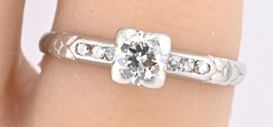 Platinum Diamond Ring With IGI Certificate Natural Diamonds Size 5