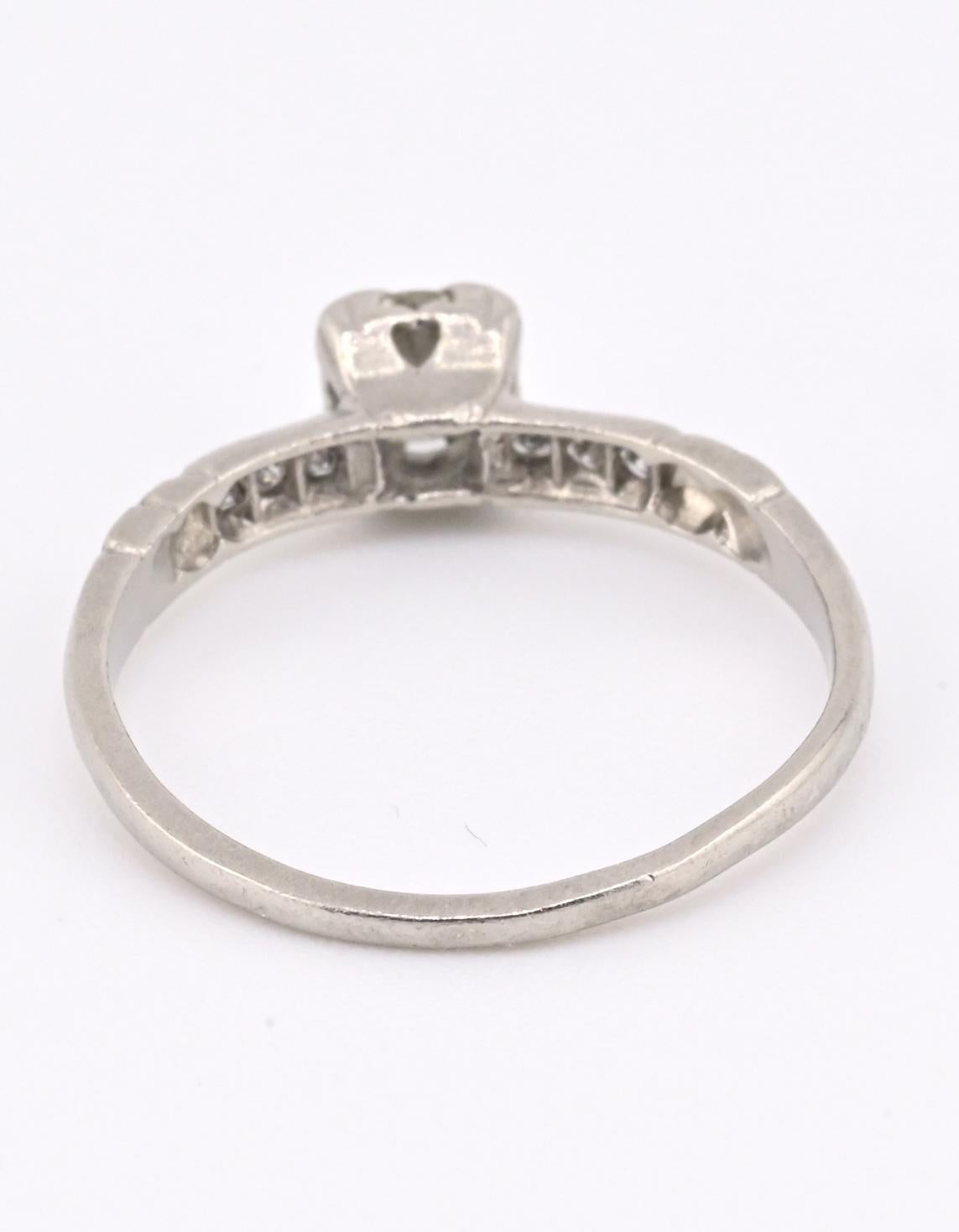 Platinum Diamond Ring With IGI Certificate Natural Diamonds Size 5