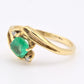 14K Yellow Gold Emerald & Diamond Ring .75 Carat Emerald IGI Certified Size 5.75