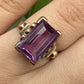 10K Yellow Gold Sapphire Ring Art Deco / Retro Era IGI Certified Size 6.75