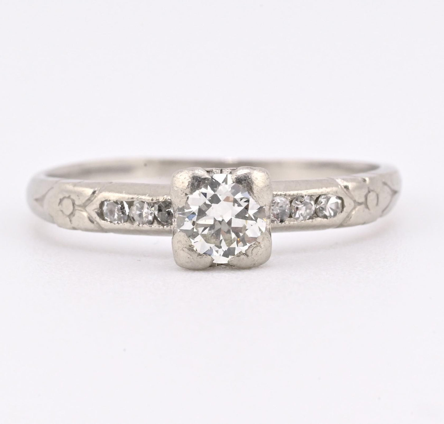 Platinum Diamond Ring With IGI Certificate Natural Diamonds Size 5