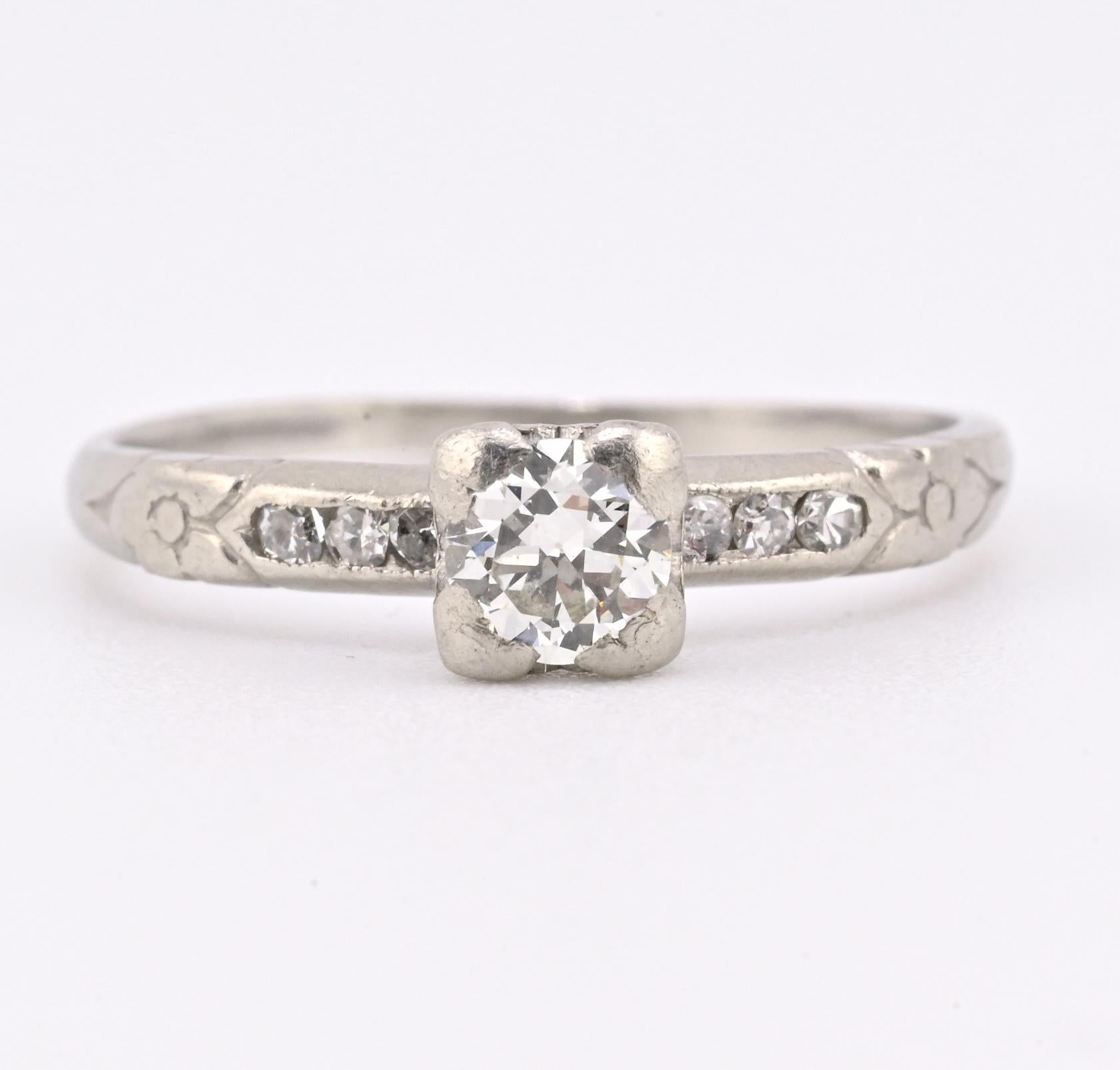 Platinum Diamond Ring With IGI Certificate Natural Diamonds Size 5