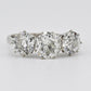 Art Deco 18K White Gold 3-Stone Ring – 3.00ct Old European Cut Diamonds Size 5