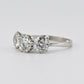 Art Deco 18K White Gold 3-Stone Ring – 3.00ct Old European Cut Diamonds Size 5