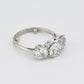 Art Deco 18K White Gold 3-Stone Ring – 3.00ct Old European Cut Diamonds Size 5