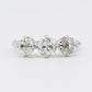 Edwardian 18K White Gold 3-Stone Diamond Ring 1.87 Carats Old Mine Cuts