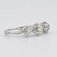 Edwardian 18K White Gold 3-Stone Diamond Ring 1.87 Carats Old Mine Cuts