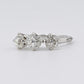 Edwardian 18K White Gold 3-Stone Diamond Ring 1.87 Carats Old Mine Cuts