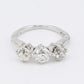 Edwardian 18K White Gold 3-Stone Diamond Ring 1.87 Carats Old Mine Cuts