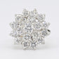 14K White Gold Ring With 3.55 Carats of Natural Diamonds IGI Certified Size 5