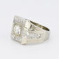 Art Deco GIA 1.00 Carat M Color VS2 Diamond Ring 14K White Gold Ring Size 5.75