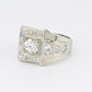 Art Deco GIA 1.00 Carat M Color VS2 Diamond Ring 14K White Gold Ring Size 5.75