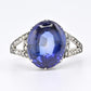 Rare Art Deco Period Sapphire & Diamond Ring With IGI Report