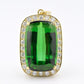 18K Yellow Gold Pendant With 26.51 Carat Tourmaline And 2.25 Carats Diamonds