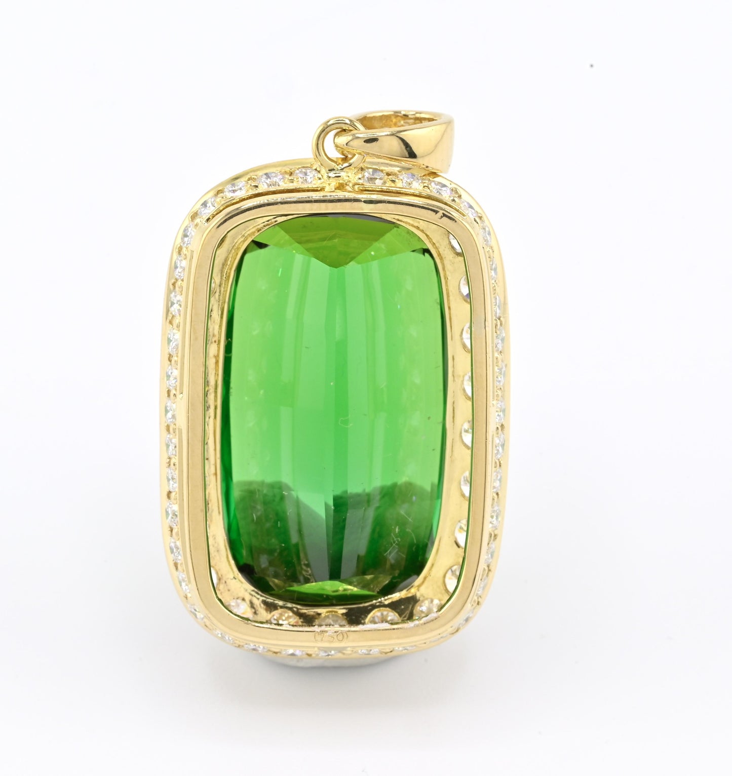 18K Yellow Gold Pendant With 26.51 Carat Tourmaline And 2.25 Carats Diamonds