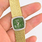 Rare Piaget Jade Dial Ladies Wristwatch 18K Yellow Gold Diamond Bezel 6.5 Inches