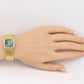Rare Piaget Jade Dial Ladies Wristwatch 18K Yellow Gold Diamond Bezel 6.5 Inches