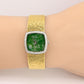 Rare Piaget Jade Dial Ladies Wristwatch 18K Yellow Gold Diamond Bezel 6.5 Inches