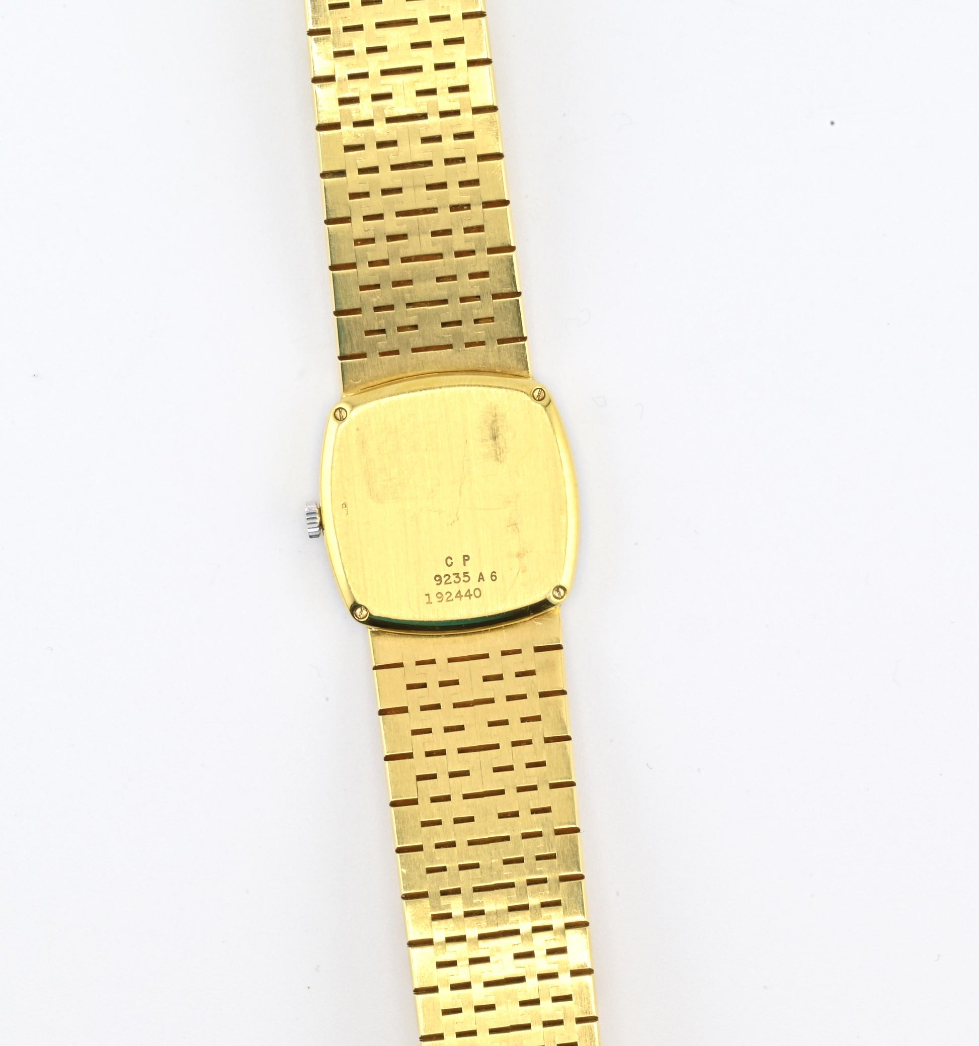Rare Piaget Jade Dial Ladies Wristwatch 18K Yellow Gold Diamond Bezel 6.5 Inches