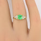 18K Yellow Gold Emerald And Diamond Ring Minor Oil Colombian IGI Certified