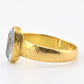 Antique 1800s 18K Yellow Gold Ring w/ Blue Lab-Grown Spinel – Oval Brilliant