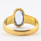 Antique 1800s 18K Yellow Gold Ring w/ Blue Lab-Grown Spinel – Oval Brilliant
