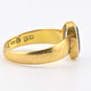 Antique 1800s 18K Yellow Gold Ring w/ Blue Lab-Grown Spinel – Oval Brilliant