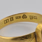 Antique 1800s 18K Yellow Gold Ring w/ Blue Lab-Grown Spinel – Oval Brilliant