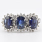 14K White Gold Ring 2.10ct Natural Blue Sapphires & 0.44ct Diamond Accent