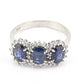 14K White Gold Ring 2.10ct Natural Blue Sapphires & 0.44ct Diamond Accent