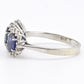 14K White Gold Ring 2.10ct Natural Blue Sapphires & 0.44ct Diamond Accent