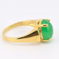 IGI Certified 18K Yellow Gold Chrysoprase & Diamond Ring Size 6