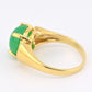 IGI Certified 18K Yellow Gold Chrysoprase & Diamond Ring Size 6