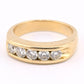 14K Yellow Gold Diamond Band Mens Ring 1.25ctw 5 Round Brilliants 11.44 G