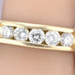 14K Yellow Gold Diamond Band Mens Ring 1.25ctw 5 Round Brilliants 11.44 G