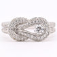 14K White Gold Diamond Halo Ring w/ 0.25ct Center Diamond ZEI Hallmark Size 6.75